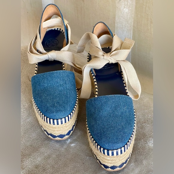 Cute Original Tory Burch Wedge Espadrille /Excellent Condition / Size 5 1/2 - Picture 4 of 6